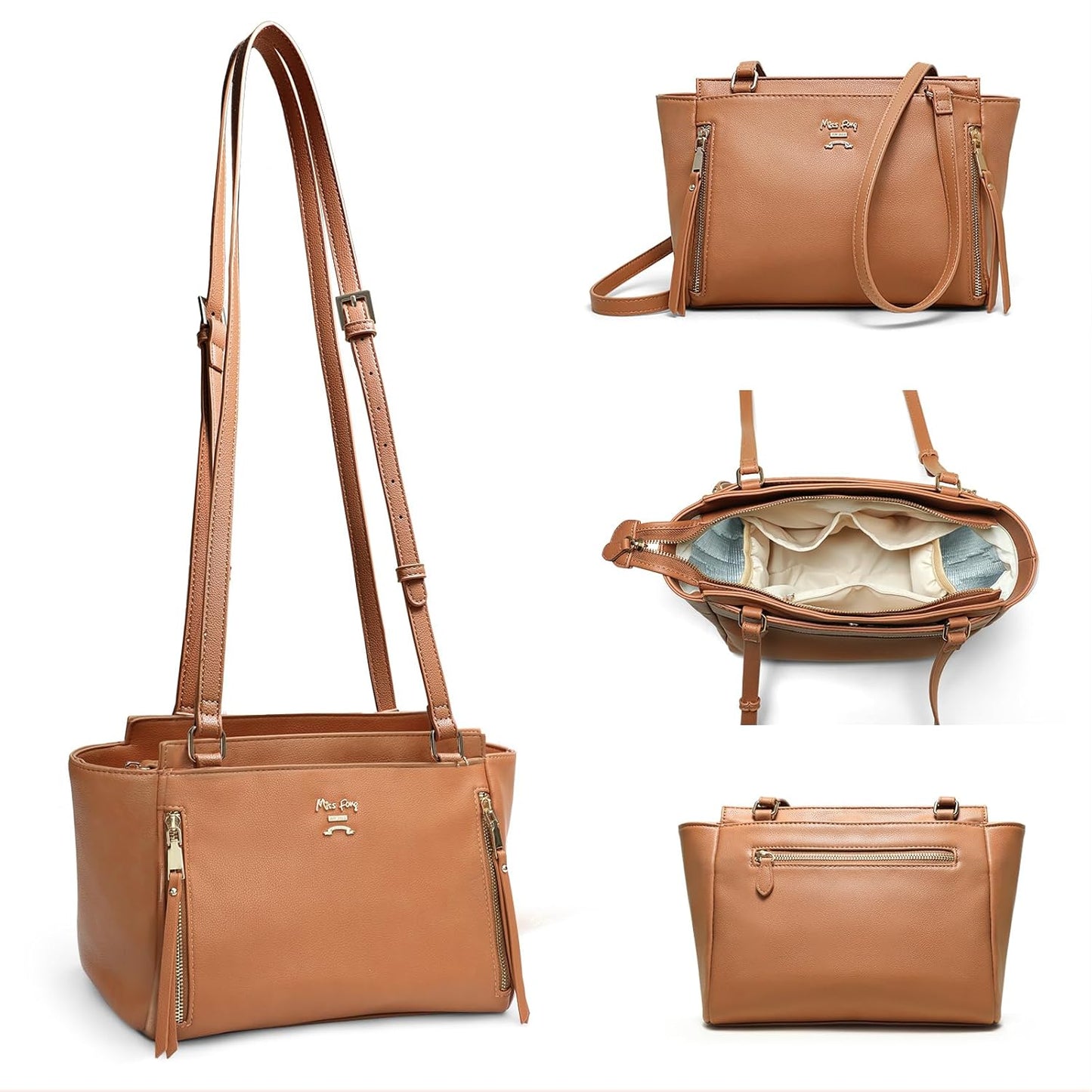 Small Diaper Bag Crossbody with 7 Pockets for Moms and Dads