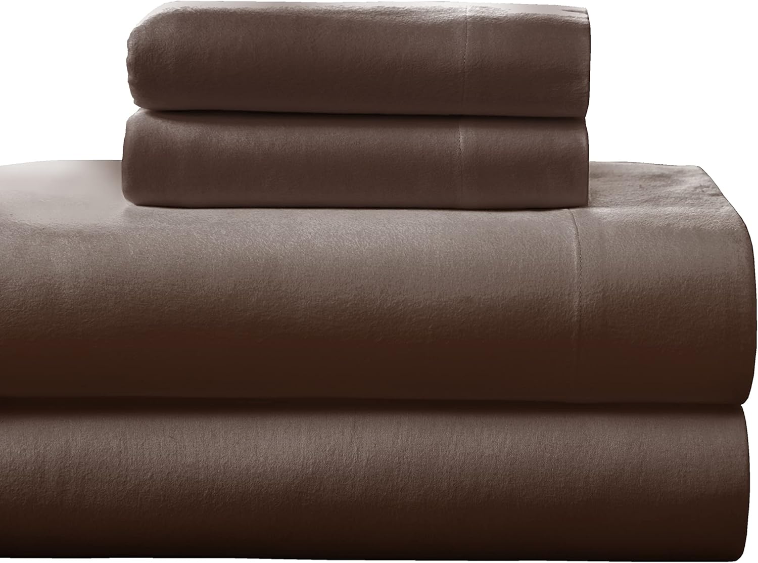 Pointehaven Flannel Deep Pocket King Sheet Set in Chestnut Color