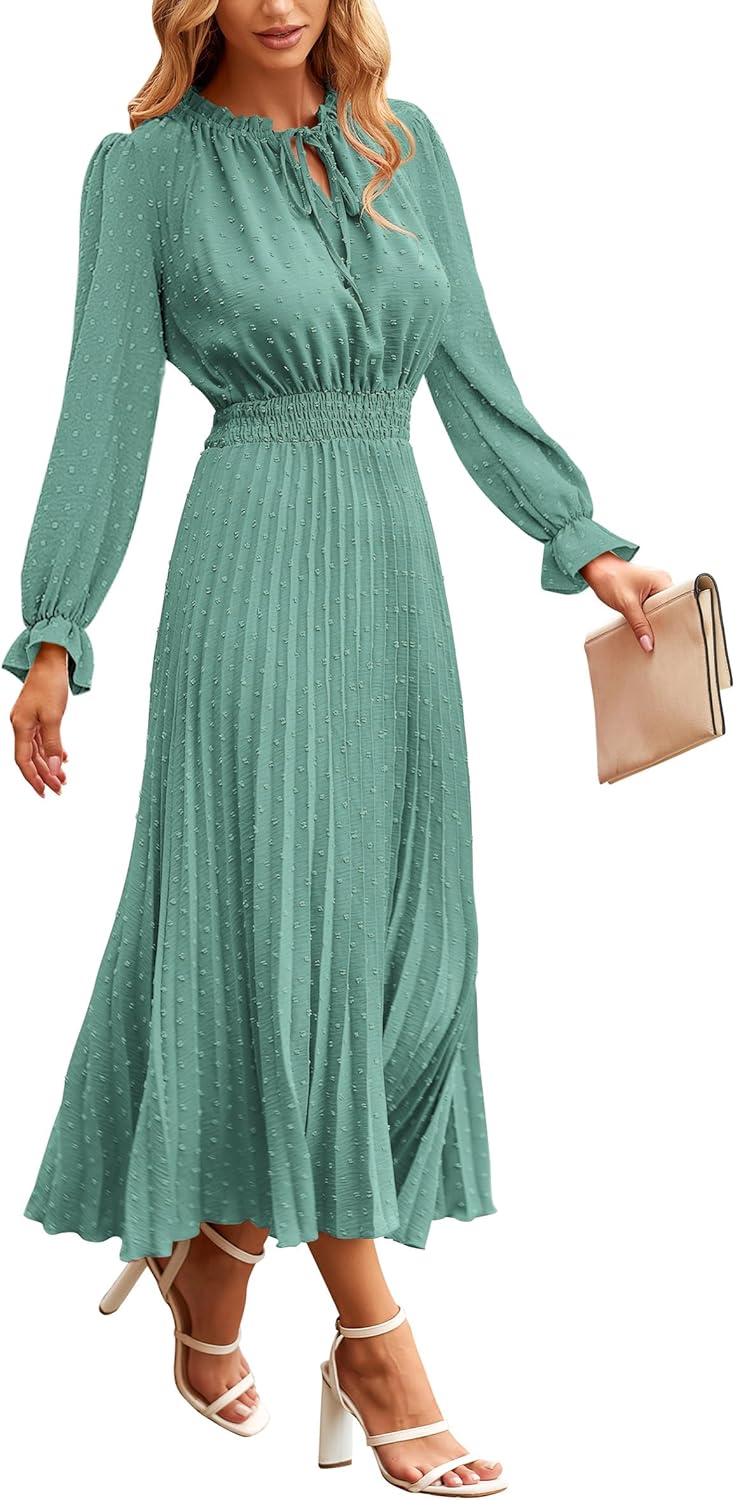 PRETTYGARDEN Women's Midi Dress for Casual Spring and Fall Wear