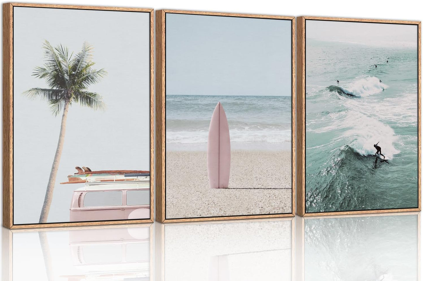 CHDITB Beach Framed Canvas Wall Art Set for Coastal Decor