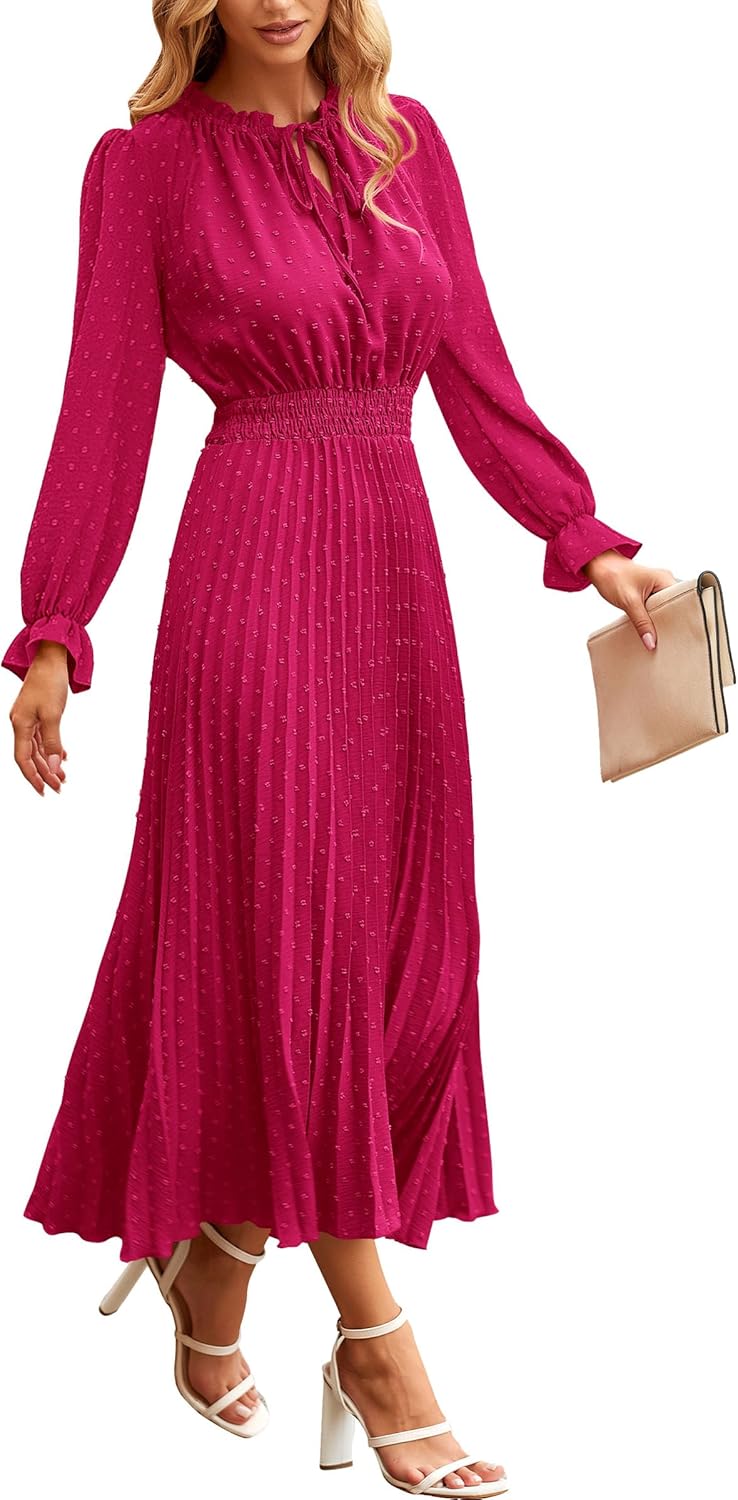 PRETTYGARDEN Women's Casual Long Sleeve Midi Dress for All Occasions