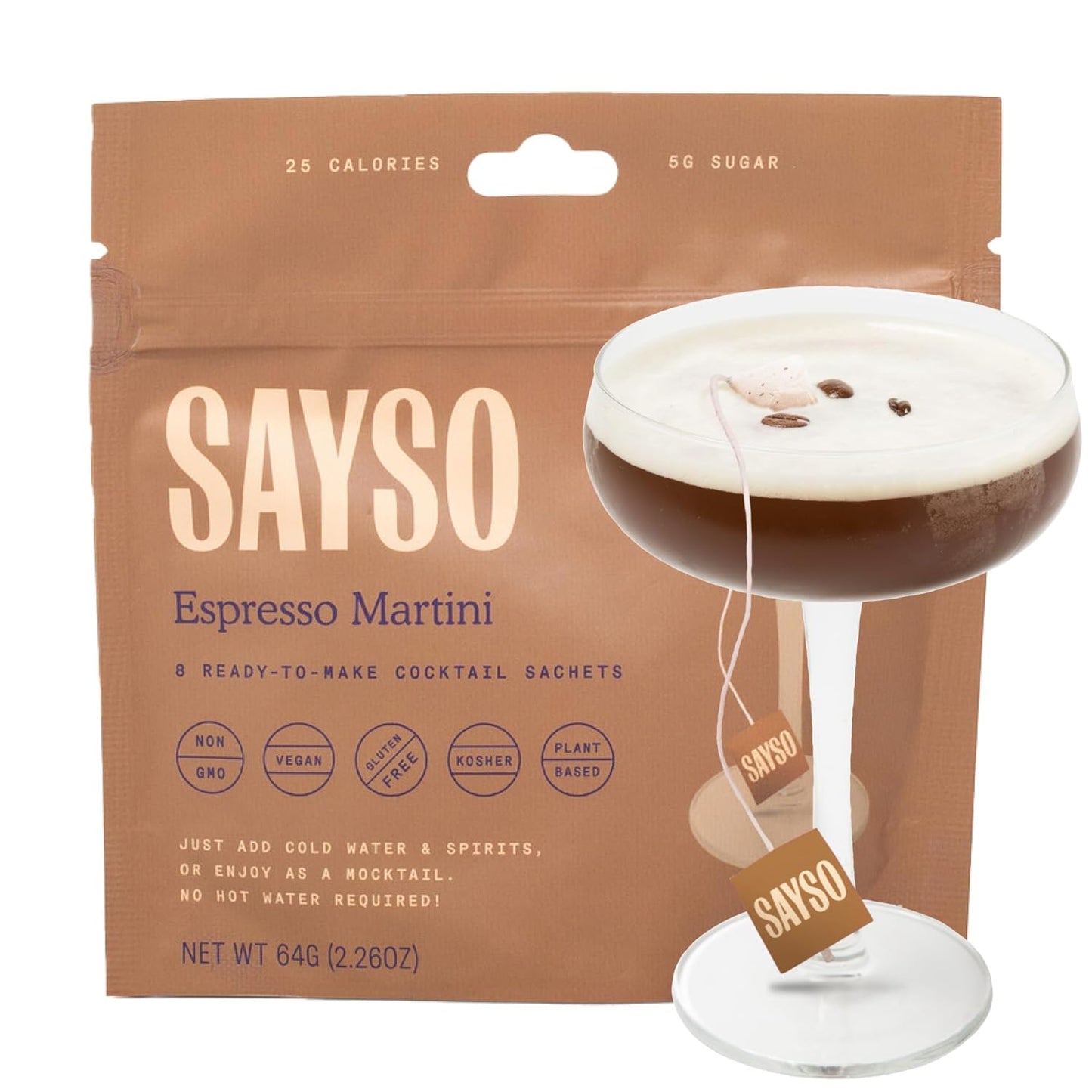 SAYSO Espresso Martini Tea Bags | Craft Cocktails in Seconds!