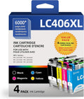 LC406XL Ink Cartridges Compatible for Brother LC406 XL - 4 Pack