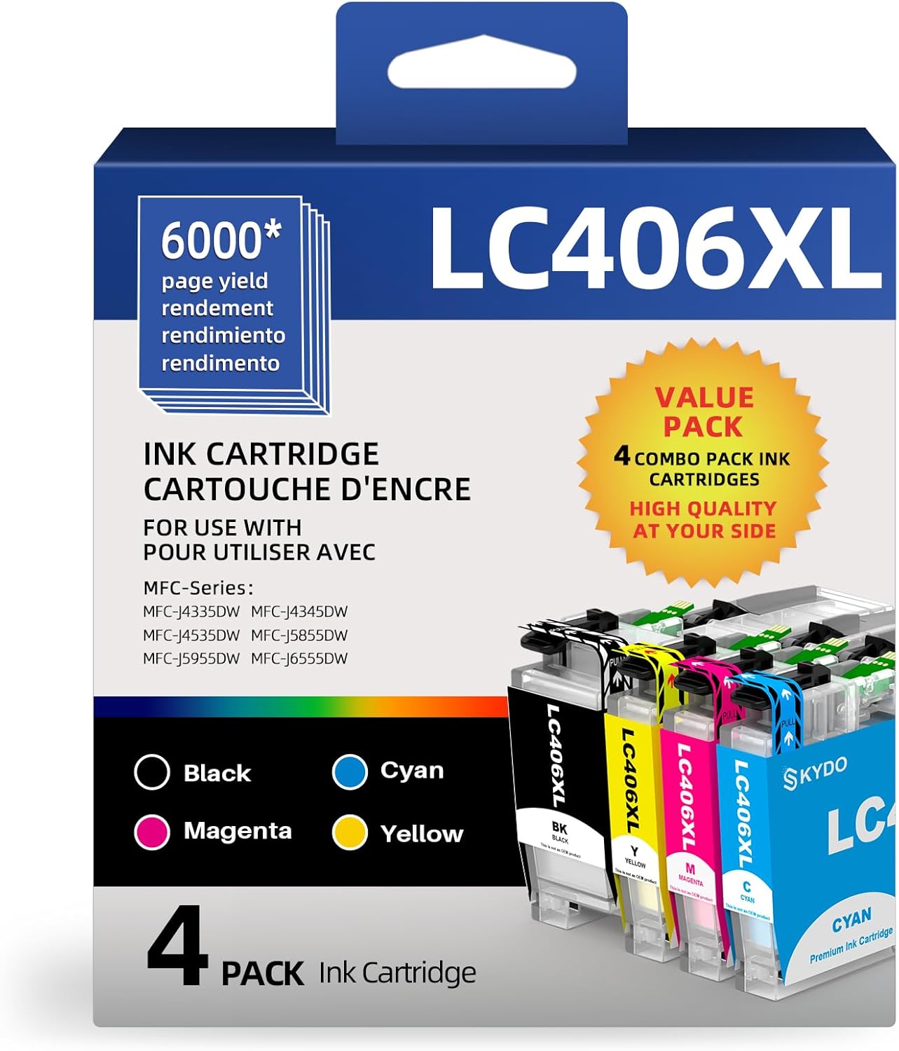High-Quality LC406XL Ink Cartridges for Brother Printers