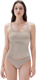 SUUKSESS Women Padded Cotton Ribbed Long Tank Top - Summer Layering