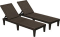 Outdoor Chaise Lounge Chair Set of 2 - Adjustable Waterproof Patio