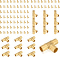 PEX Fittings 100-Pack 1in x 1in x 1in Brass Crimp Tee for Plumbing