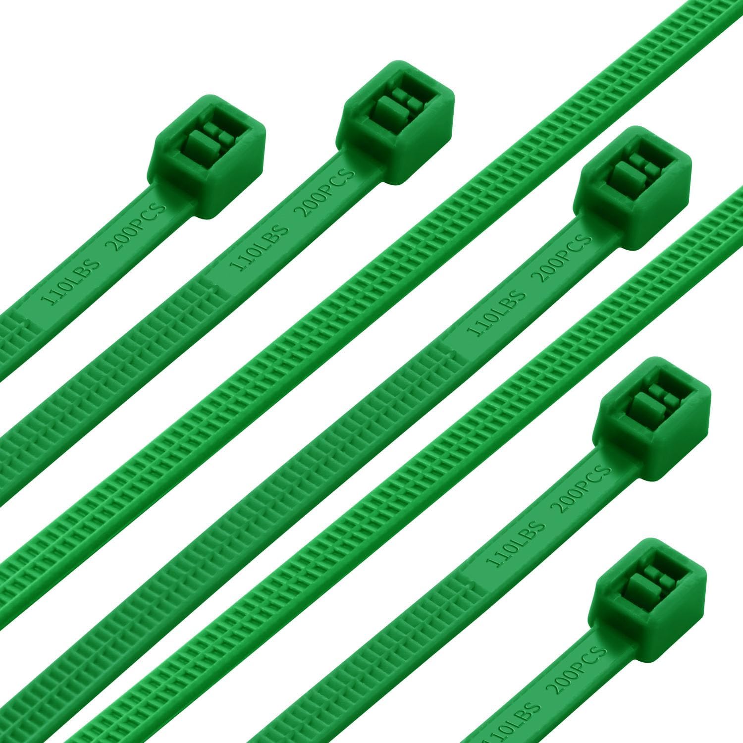 Eletoo 20 Garden Green Zip Ties - Strong, Self-Locking, UV Resistant!