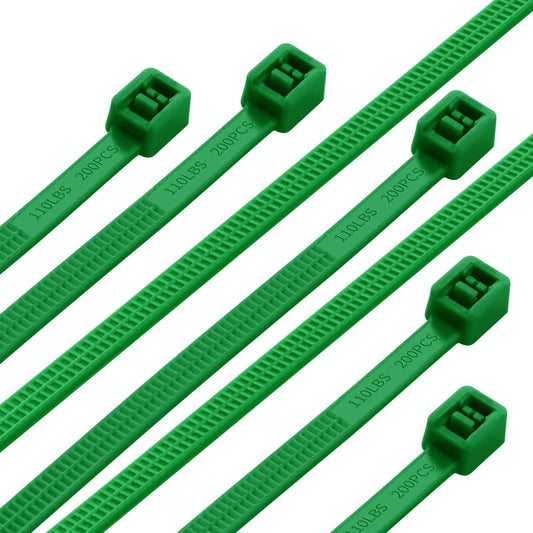 Eletoo 20 Garden Green Zip Ties - Strong, Self-Locking, UV Resistant!