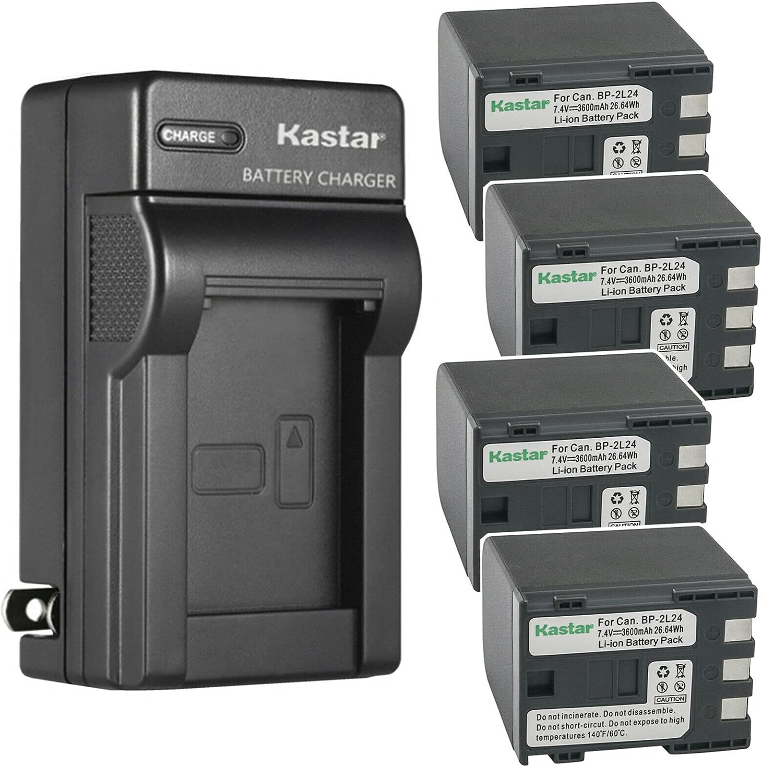 Kastar 4-Pack Battery and AC Wall Charger for Canon Cameras