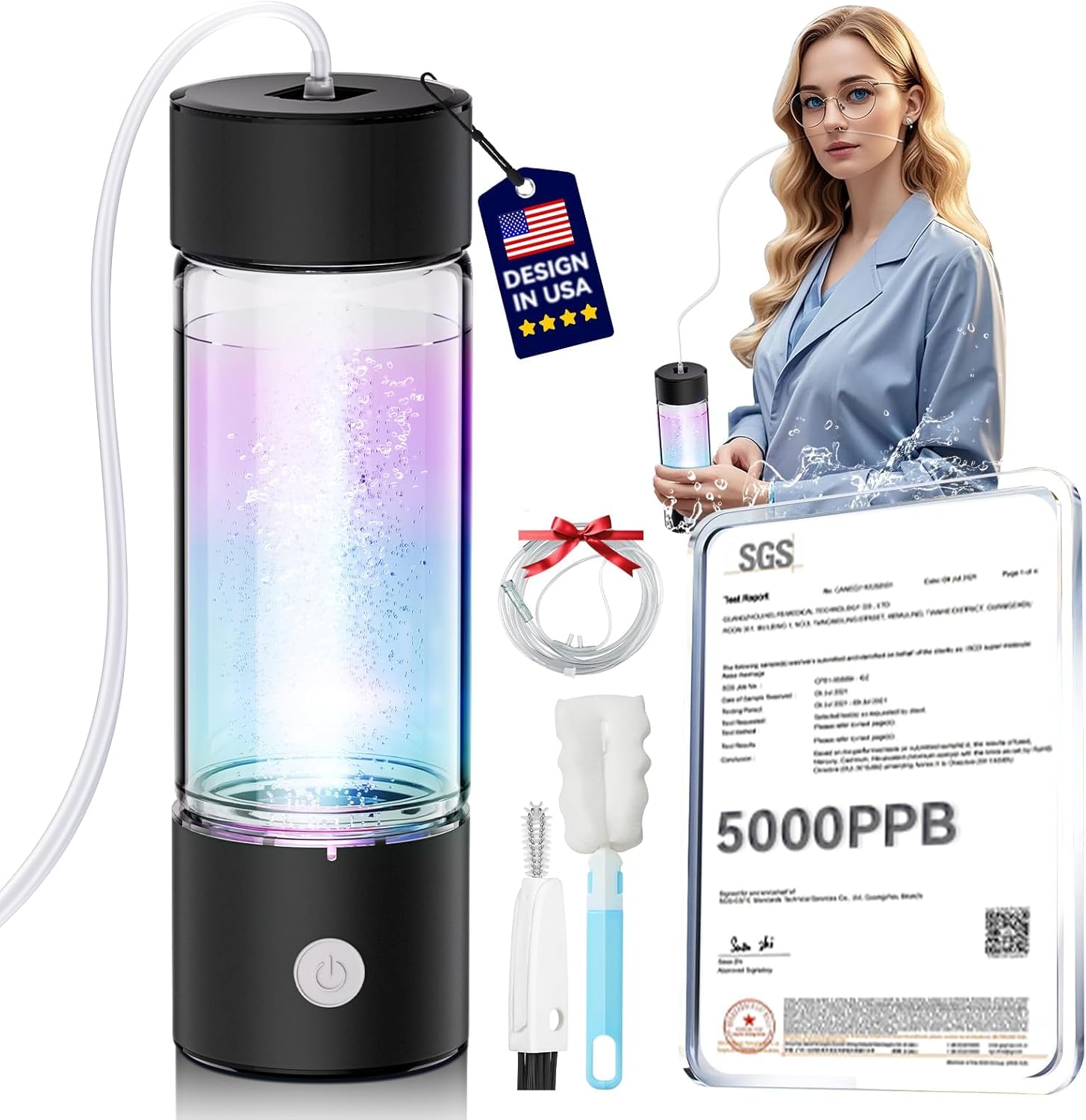 4.0 Upgrade Hydrogen Water Bottle with SGS Certification 2025
