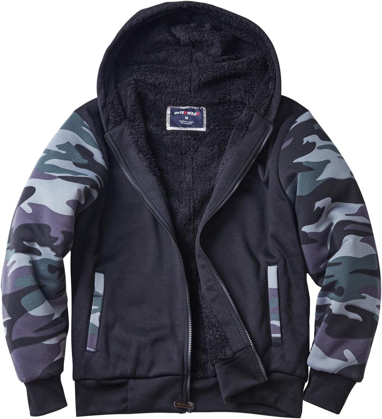 Gary Com Heavyweight Sherpa Hoodies for Men - Warm Winter Sweatshirts