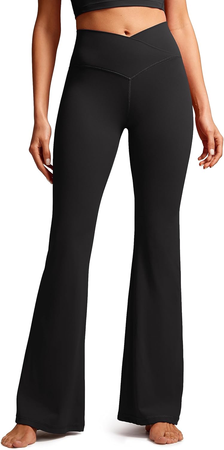 CRZ YOGA Butterluxe Crossover Flare Leggings for Women