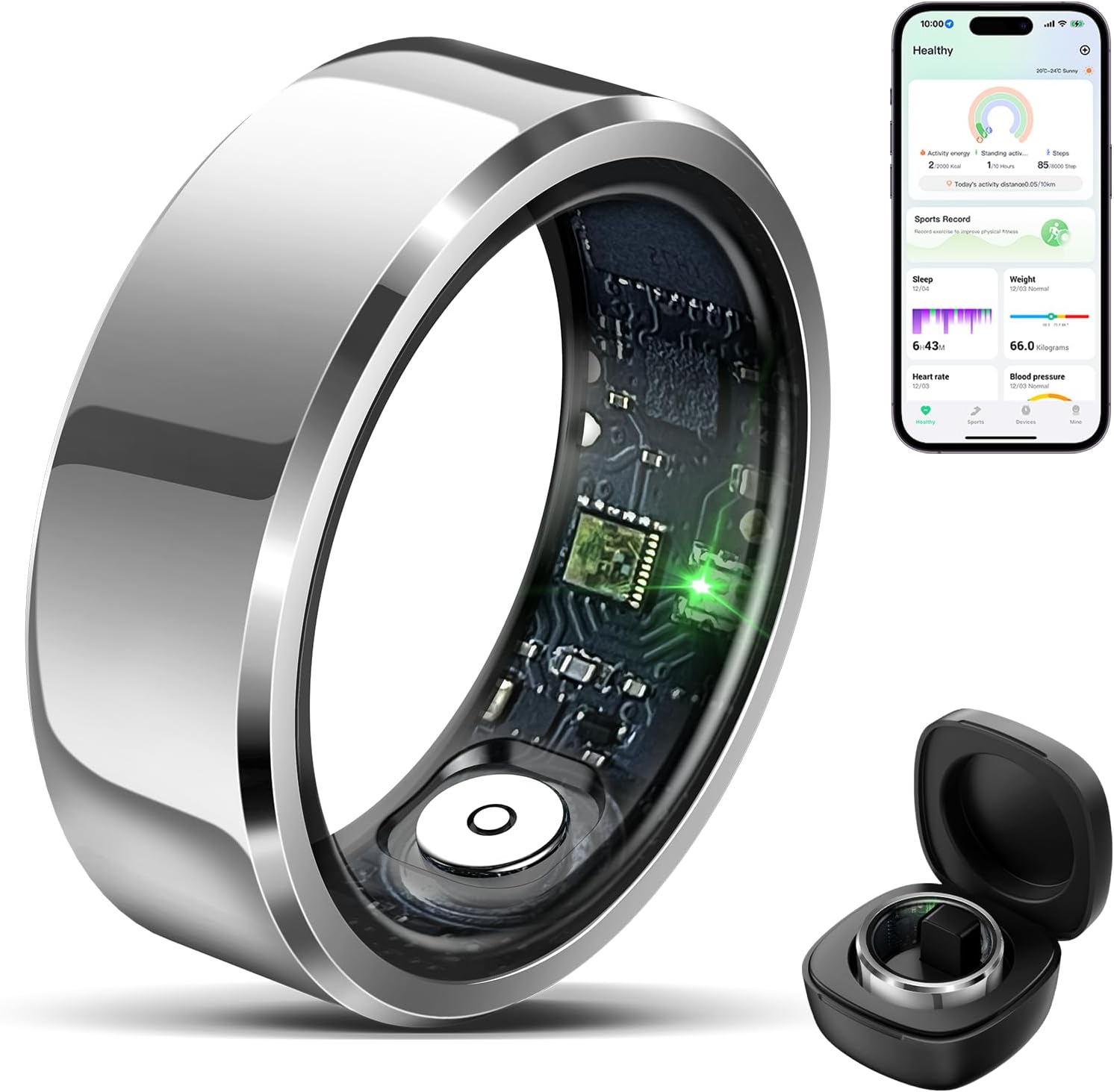Timturbo Smart Health Ring: Waterproof Fitness Tracker