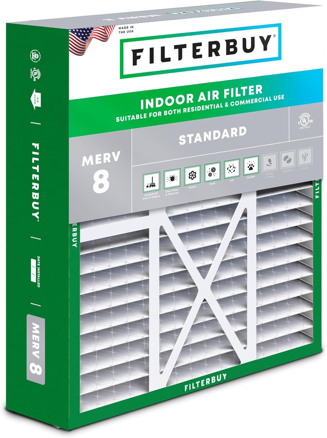 20x22x5 Air Filter MERV 8 for Dust and Allergy Defense