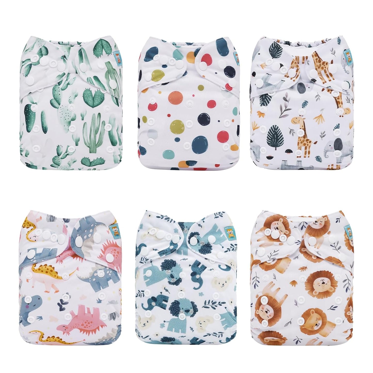 ALVABABY Cloth Diaper Pack with 12 Inserts for Babies