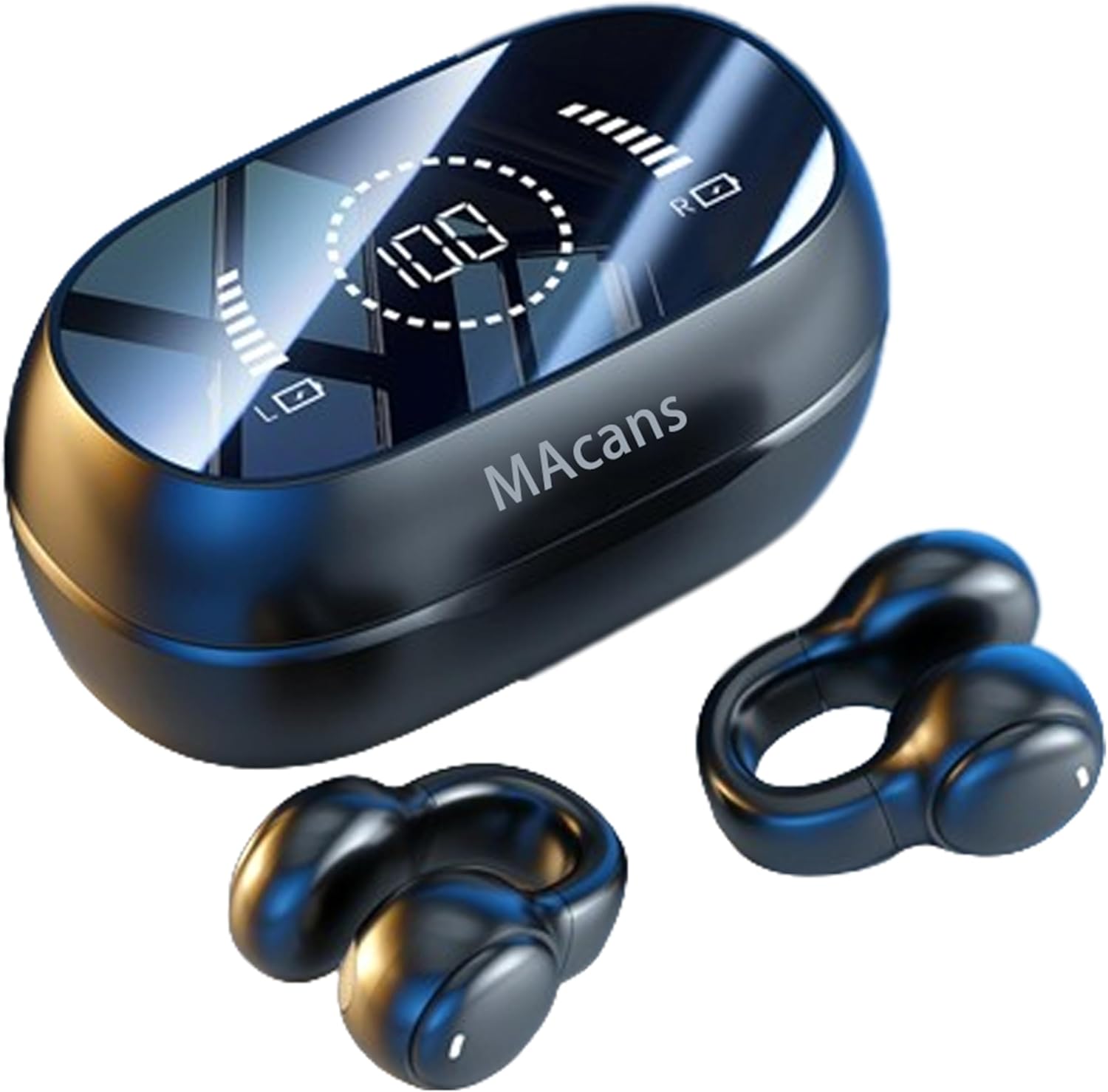 MAcnas Open Ear Wireless Headphones | LED Display for Active Lifestyle