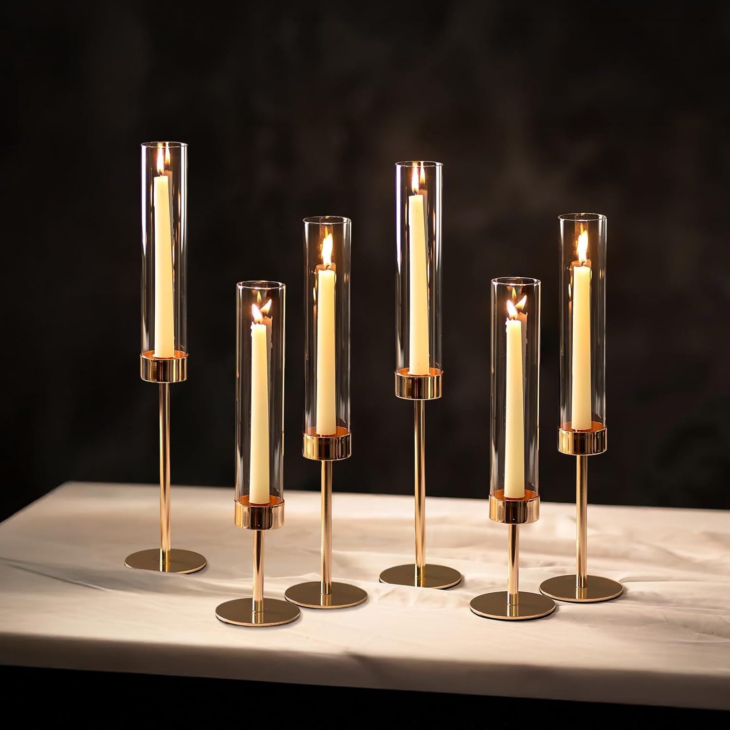 NUPTIO Hurricane Candle Holder Set for Elegant Home Decor