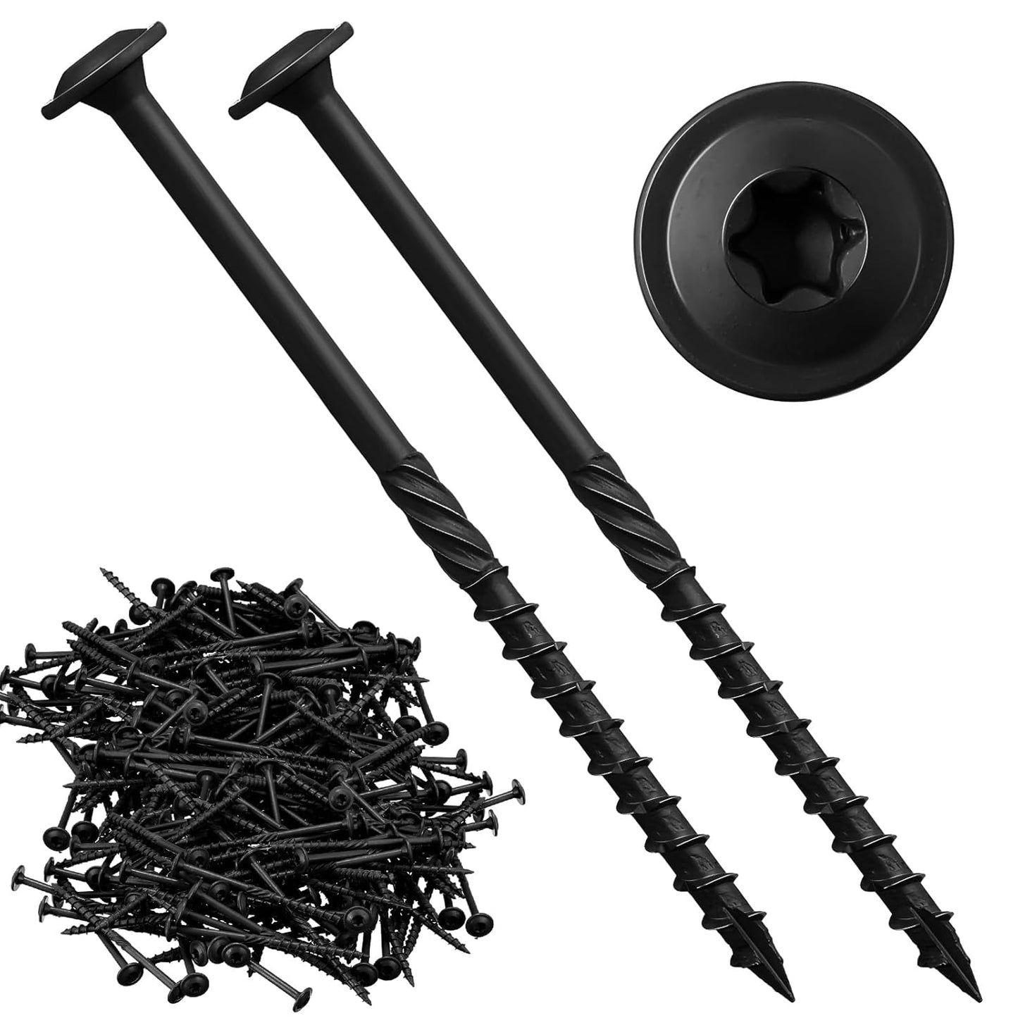 200 Pcs Lag Screws #14 x 4 Inch Heavy Duty Construction Screws