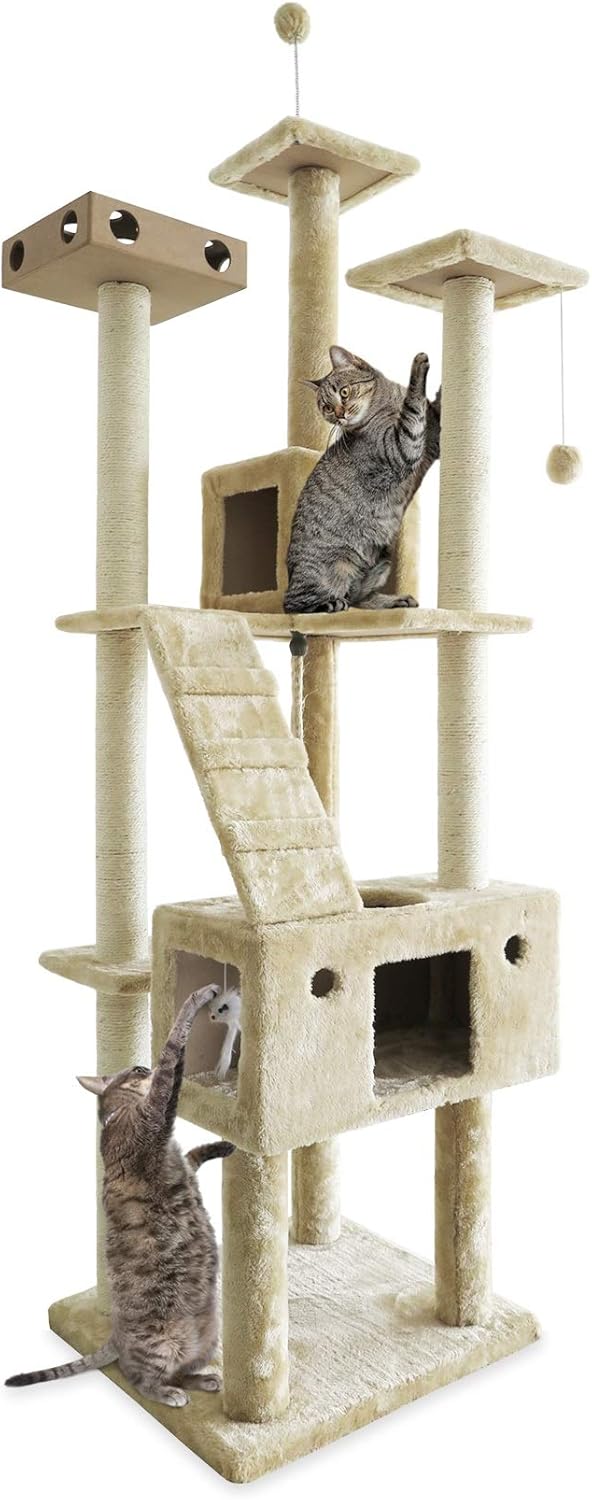 Furhaven 69.3 in Tall Cat Tree with Sisal Scratching Posts
