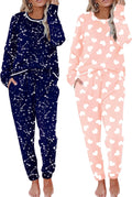 Ekouaer 2 Pack Womens Pajama Sets Long Sleeve - Soft Lounge Set