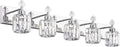 Modern Crystal Vanity Light 5-Light Chrome Bathroom Fixture - Bright