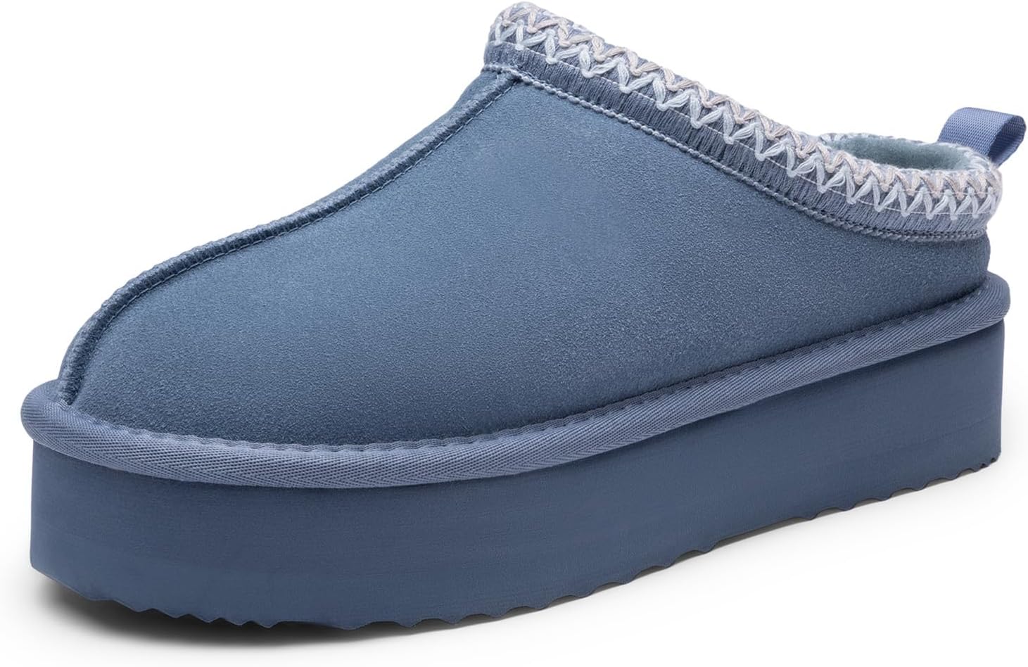 DREAM PAIRS Women's Genuine Suede Platform Slip-on Slippers