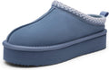Women's Platform Slippers Genuine Suede - Warm Fuzzy Slip-On