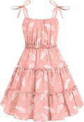 Girls' Summer Sundress Midi Cami with Ruffled Tiers - Lightweight