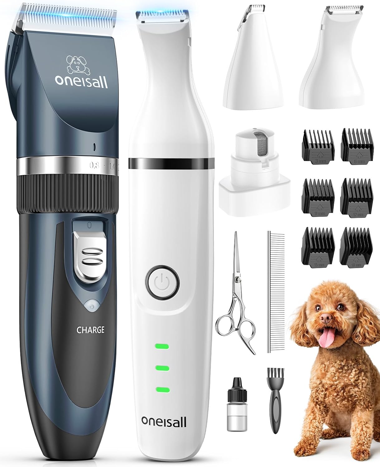 Dog Clippers and Paw Trimmer Kit for Grooming Small and Large Pets