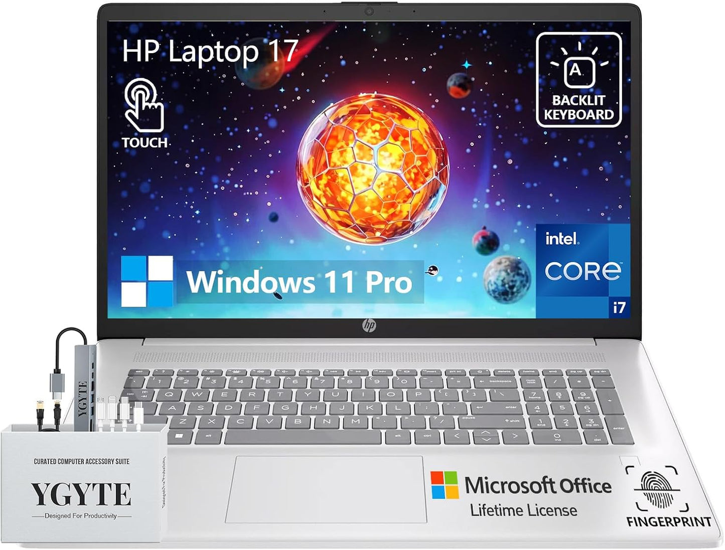 HP 17 Touchscreen Laptop with Intel i7, 64GB RAM, 2TB SSD