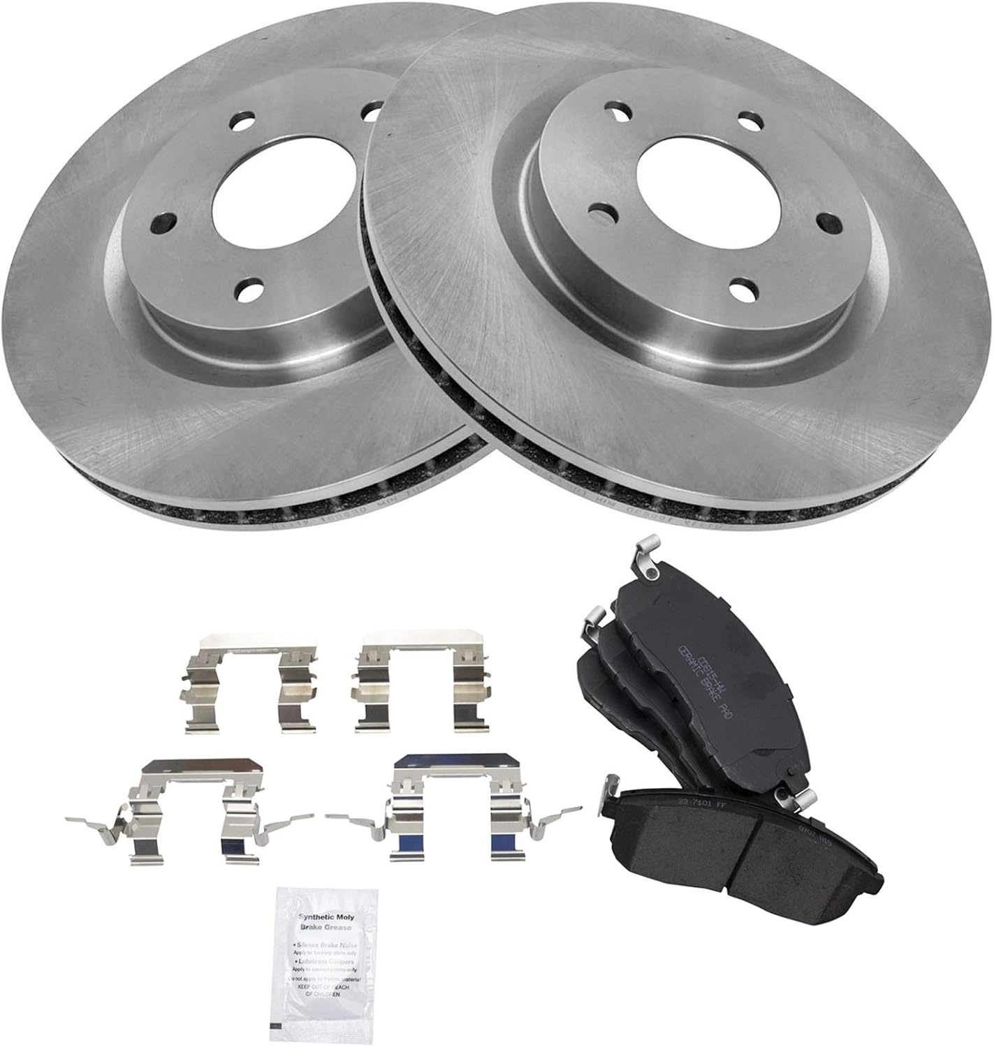 TRQ Front Brake Pad & Rotor Kit for 2007-2012 Nissan Sentra