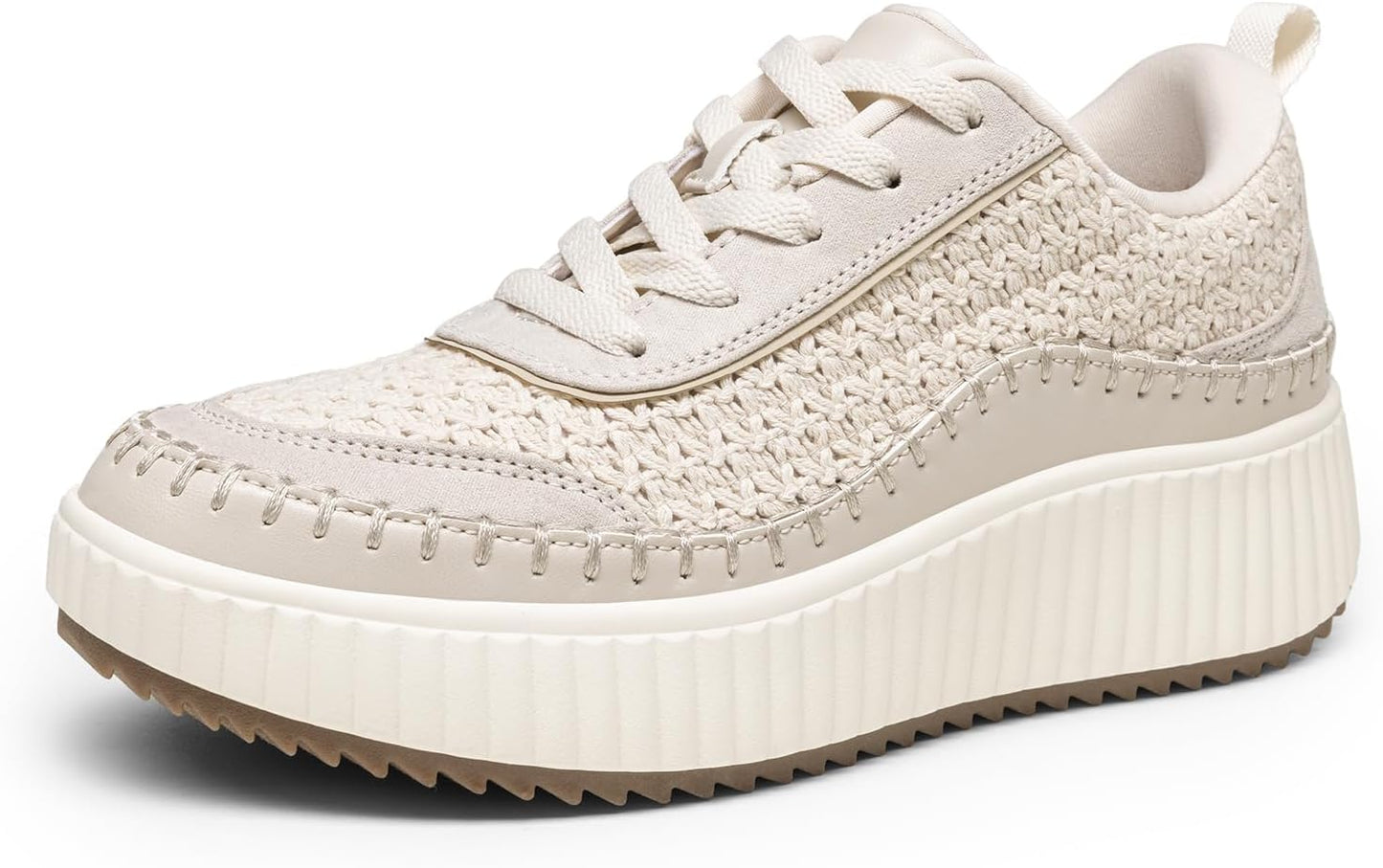 DREAM PAIRS Women Chunky City Tweed Platform Fashion Sneakers
