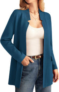Long Sleeve Open Front Knit Cardigan Blazer Jacket - Versatile Fall