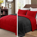 Reversible Queen Comforter Set Red/Black - Lightweight All-Season