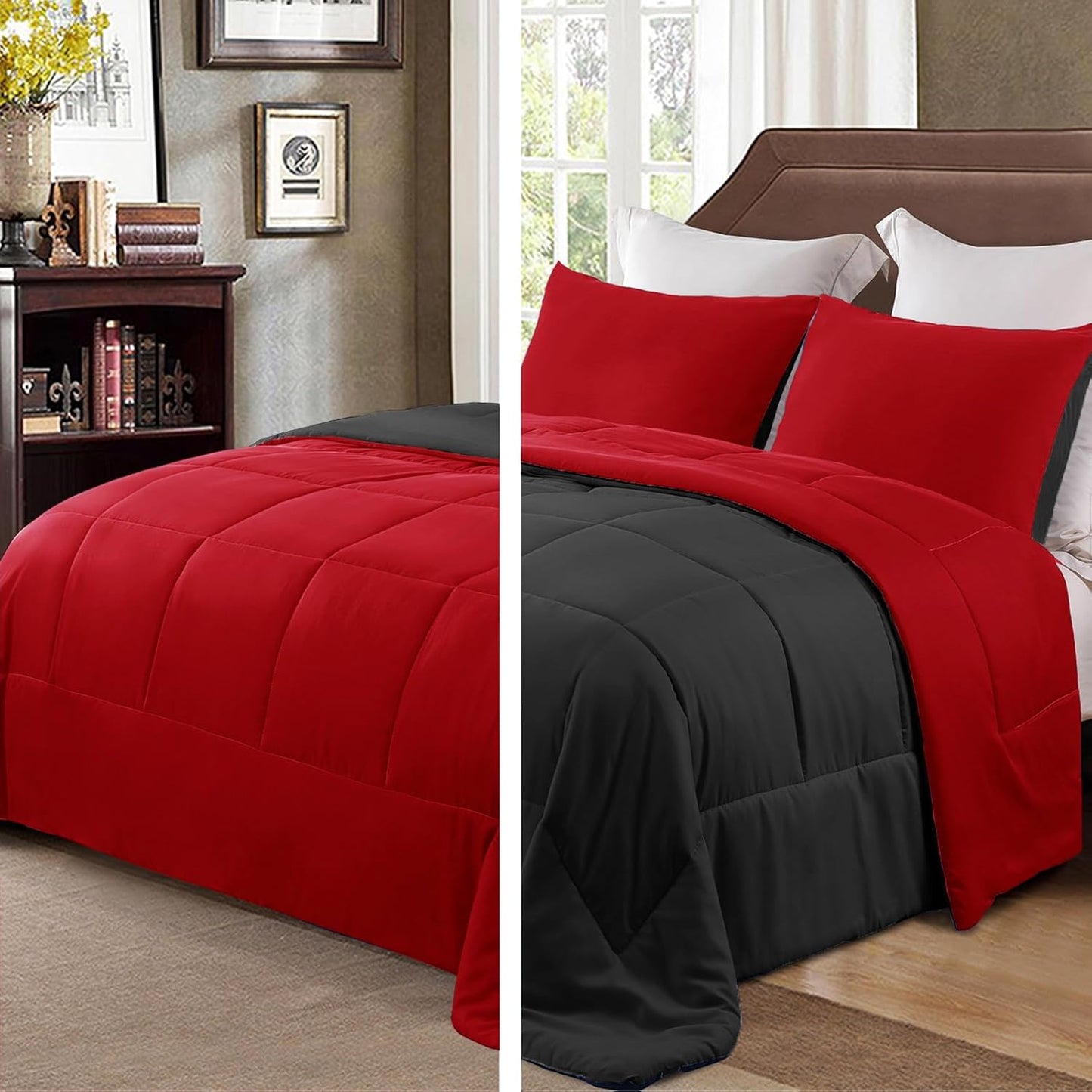 Lightweight Reversible Queen Size Comforter Set for All Seasons