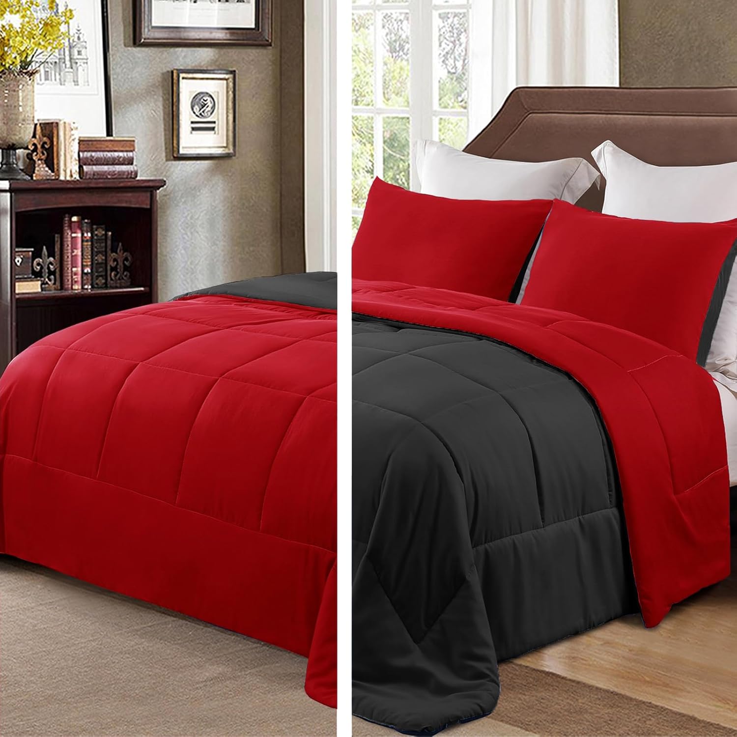 Lightweight Reversible Queen Size Comforter Set for All Seasons