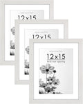 12x15 Picture Frame White - Use as 9x12 with Mat - Pack of 3