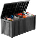 Vixzen 180 Gallon Resin Deck Box - Lockable Weatherproof Storage