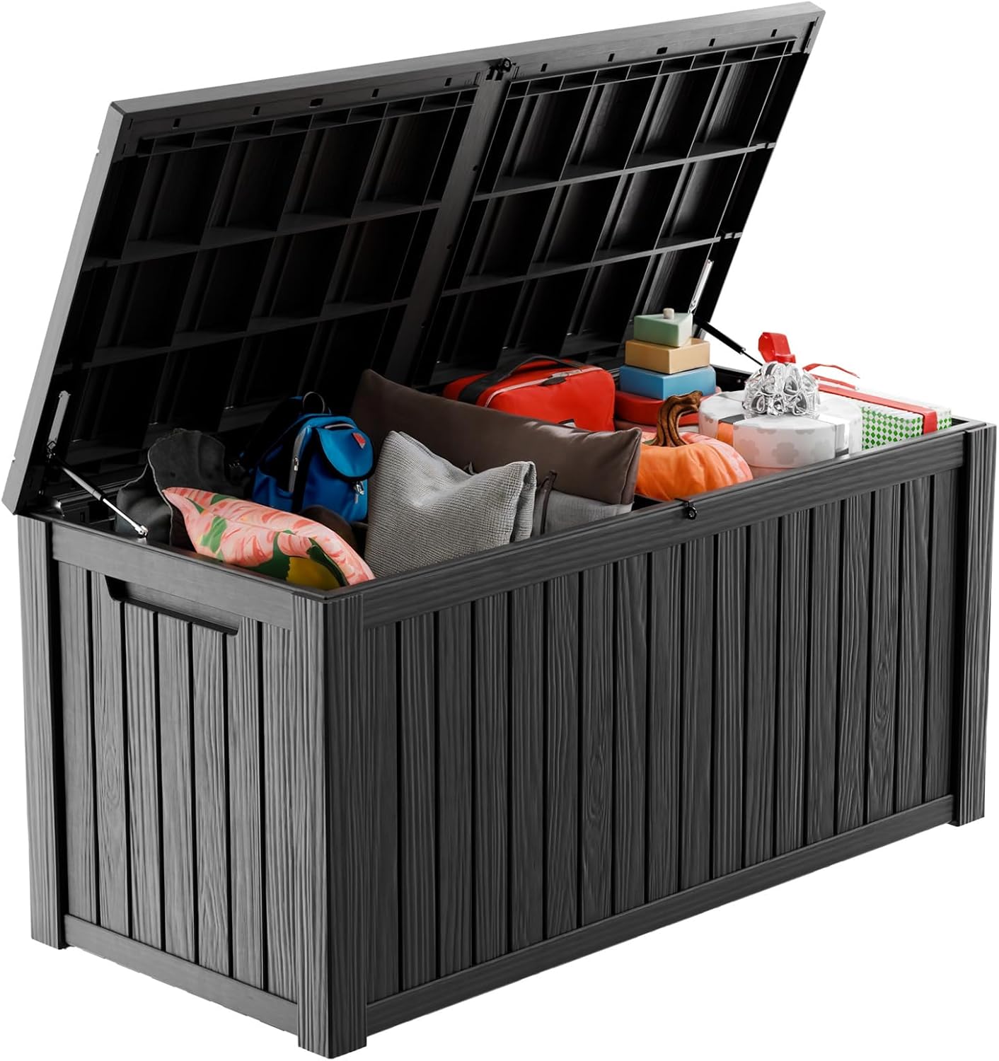 Vixzen 180 Gallon Resin Deck Box for Outdoor Storage Needs