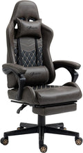 Vinsetto High Back Gaming Chair with Footrest - Brown