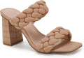 Braided Heels Sandals Chunky Block Heel Double Strap (Style LF75)