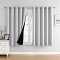 100% Blackout Curtains 63 in Long Greyish White - Total Light Block