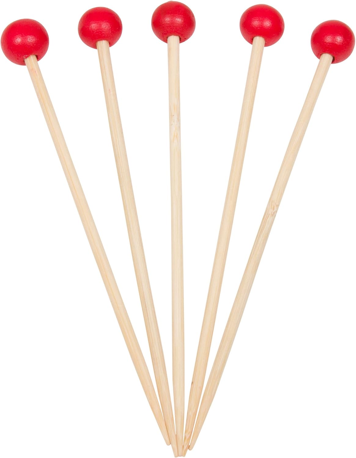 KingSeal Red Ball Cocktail Picks - 1000 Count Bulk Pack