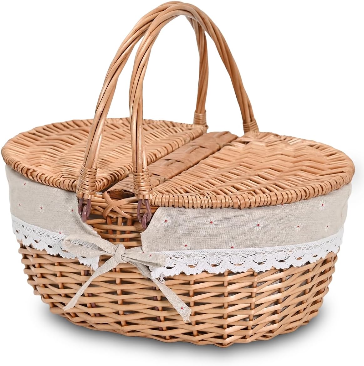 Wicker Picnic Basket with Removable Liner for Perfect Outings