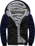 Men's Winter Fleece Hoodie Jacket - Full Zip Thick Wool-Like Lining