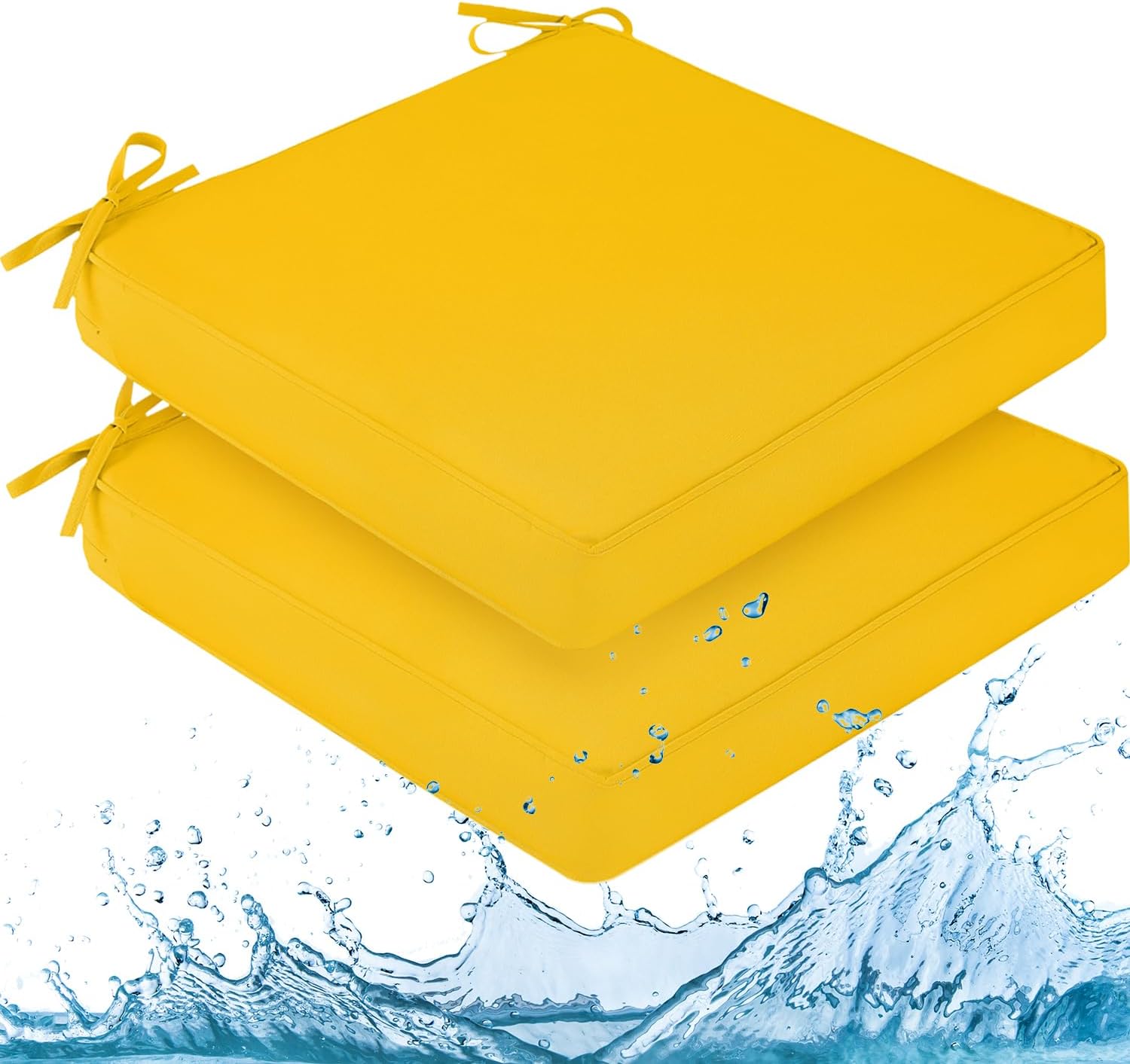 Waterproof Outdoor Chair Cushions for Patio Furniture, 2 Pack