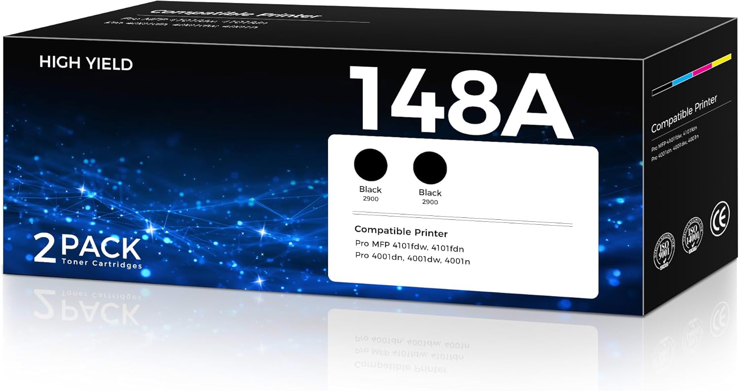 148A Toner Cartridge 2-Pack for HP Laserjet Pro MFP Printers