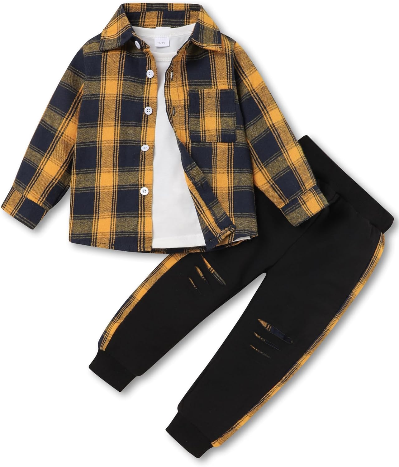 Toddler Boy Clothes Set with Shirt, T-Shirt and Pants for Winter
