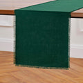 Solino Home Fringe Linen Table Runner 14 x 120 in - Evergreen